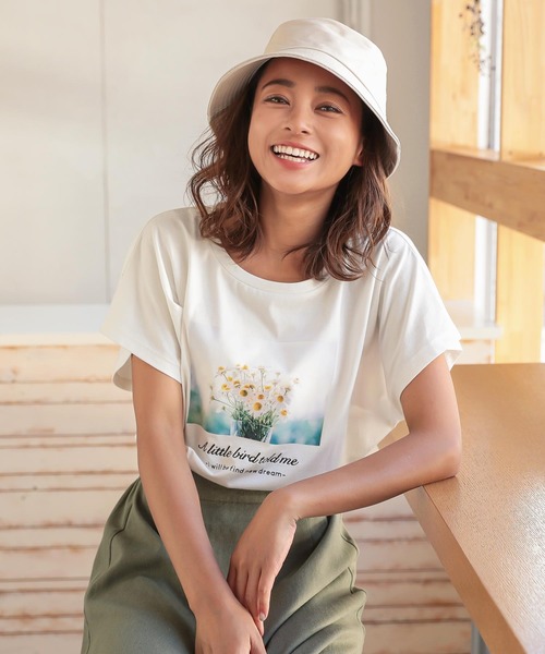 KOBE LETTUCE（コウベレタス）の「選べる2タイプ フォトTシャツ（Tシャツ/カットソー・レディース・ホワイト系その他/オフホワイト/グレー系その他/チャコール・FREE）」の19枚目の写真