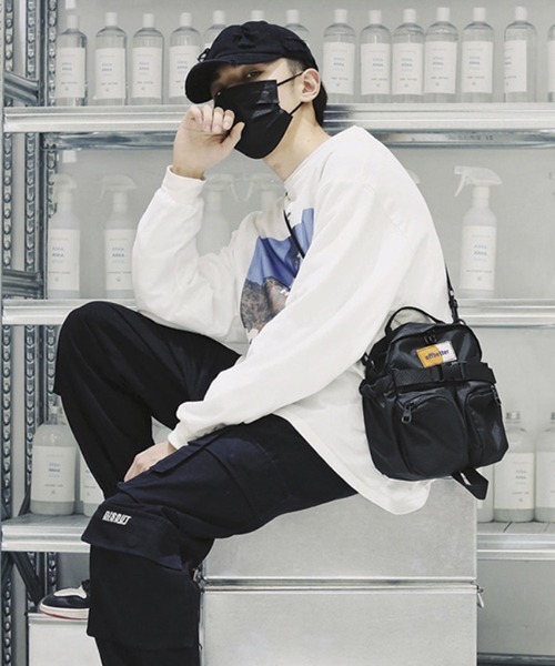 WESTBOY（ウエストボーイ）の「スクエアショルダーバッグ WB2010【WB ORIGINALS】（ショルダーバッグ・メンズ・ブラック/グリーン・FREE）」の13枚目の写真