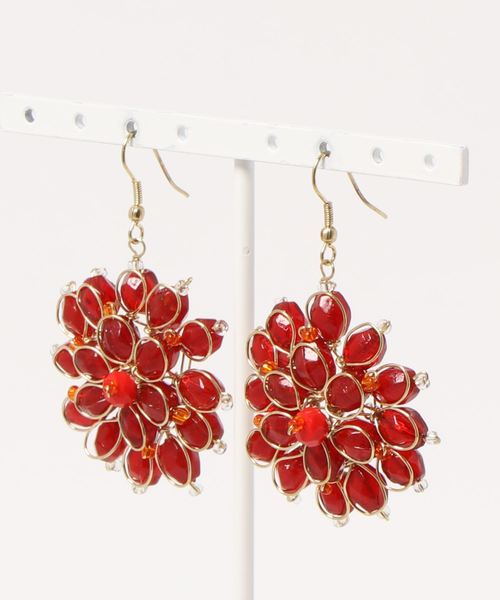 チャイハネ(チャイハネ)の「【チャイハネ】ガラスビーズピアス(ピアス(両耳用)・レディース・ブラック/ブルー/グリーン/ライトブルー/オレンジ/レッド/ホワイト・FREE)」の6枚目の写真