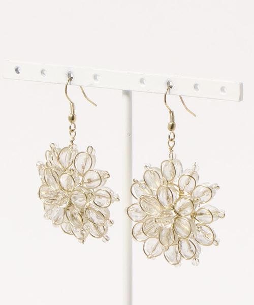 チャイハネ(チャイハネ)の「【チャイハネ】ガラスビーズピアス(ピアス(両耳用)・レディース・ブラック/ブルー/グリーン/ライトブルー/オレンジ/レッド/ホワイト・FREE)」の2枚目の写真