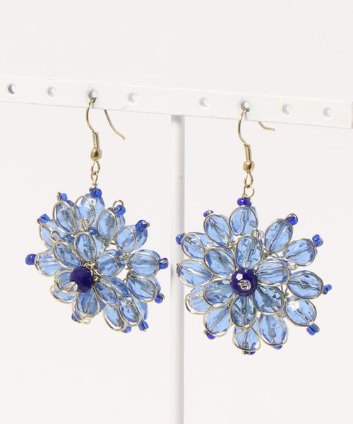 チャイハネ(チャイハネ)の「【チャイハネ】ガラスビーズピアス(ピアス(両耳用)・レディース・ブラック/ブルー/グリーン/ライトブルー/オレンジ/レッド/ホワイト・FREE)」の5枚目の写真