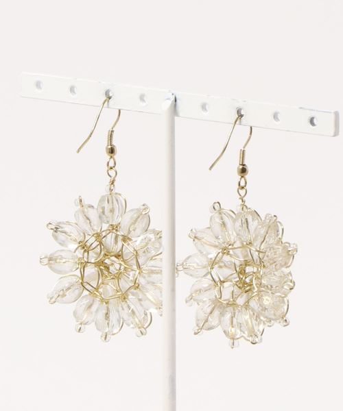 チャイハネ(チャイハネ)の「【チャイハネ】ガラスビーズピアス(ピアス(両耳用)・レディース・ブラック/ブルー/グリーン/ライトブルー/オレンジ/レッド/ホワイト・FREE)」の8枚目の写真