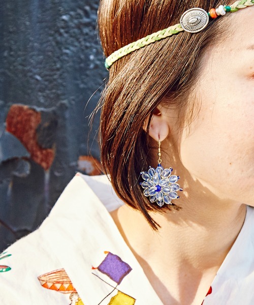 チャイハネ(チャイハネ)の「【チャイハネ】ガラスビーズピアス(ピアス(両耳用)・レディース・ブラック/ブルー/グリーン/ライトブルー/オレンジ/レッド/ホワイト・FREE)」の12枚目の写真