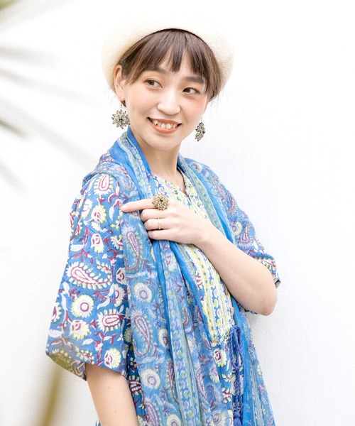 チャイハネ(チャイハネ)の「【チャイハネ】ガラスビーズピアス(ピアス(両耳用)・レディース・ブラック/ブルー/グリーン/ライトブルー/オレンジ/レッド/ホワイト・FREE)」の10枚目の写真