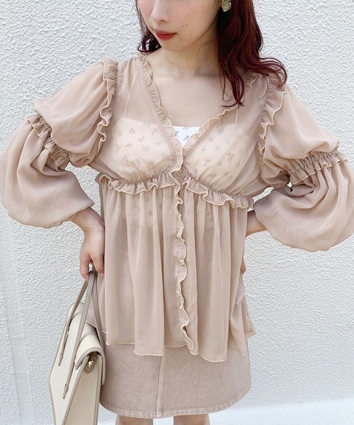 one after another NICE CLAUP（ワンアフターアナザーナイスクラップ）の「カップ付きキャミソール（キャミソール・レディース・アイボリー/ホワイト系その他/ブラウン/ベージュ系その他・FREE）」の12枚目の写真