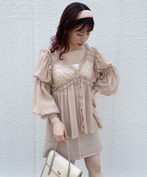 one after another NICE CLAUP（ワンアフターアナザーナイスクラップ）の「カップ付きキャミソール（キャミソール・レディース・アイボリー/ホワイト系その他/ブラウン/ベージュ系その他・FREE）」の11枚目の写真