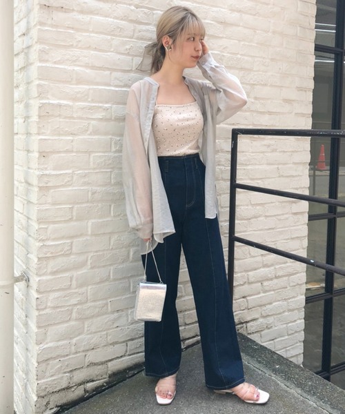 one after another NICE CLAUP（ワンアフターアナザーナイスクラップ）の「カップ付きキャミソール（キャミソール・レディース・アイボリー/ホワイト系その他/ブラウン/ベージュ系その他・FREE）」の7枚目の写真