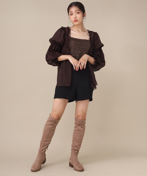 one after another NICE CLAUP（ワンアフターアナザーナイスクラップ）の「カップ付きキャミソール（キャミソール・レディース・アイボリー/ホワイト系その他/ブラウン/ベージュ系その他・FREE）」の14枚目の写真