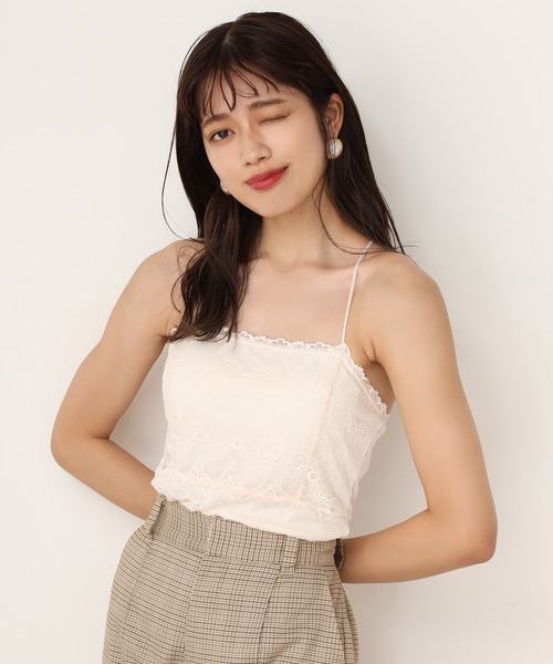 one after another NICE CLAUP（ワンアフターアナザーナイスクラップ）の「カップ付きキャミソール（キャミソール・レディース・アイボリー/ホワイト系その他/ブラウン/ベージュ系その他・FREE）」の8枚目の写真
