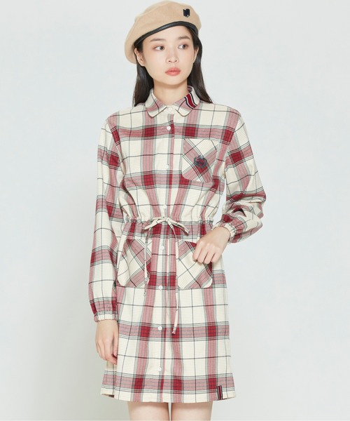 ROMANTIC CROWN(ロマンティッククラウン)の「【ROMANTIC CROWN WOMANS】CROSS STRIPE BUTTON DRESS / ロマンティッククラウン ウィメンズ クロス ストライプ ボタン ワンピース(ワンピース・レディース・ネイビー/オートミール・SMALL/MEDIUM)」の3枚目の写真