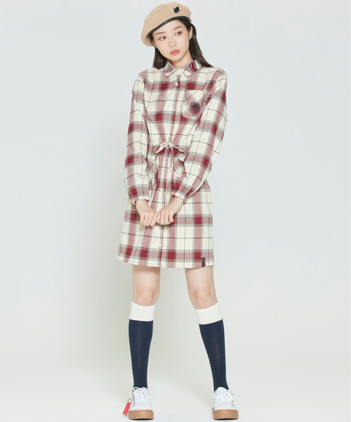 ROMANTIC CROWN(ロマンティッククラウン)の「【ROMANTIC CROWN WOMANS】CROSS STRIPE BUTTON DRESS / ロマンティッククラウン ウィメンズ クロス ストライプ ボタン ワンピース(ワンピース・レディース・ネイビー/オートミール・SMALL/MEDIUM)」の7枚目の写真