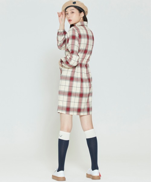 ROMANTIC CROWN(ロマンティッククラウン)の「【ROMANTIC CROWN WOMANS】CROSS STRIPE BUTTON DRESS / ロマンティッククラウン ウィメンズ クロス ストライプ ボタン ワンピース(ワンピース・レディース・ネイビー/オートミール・SMALL/MEDIUM)」の8枚目の写真