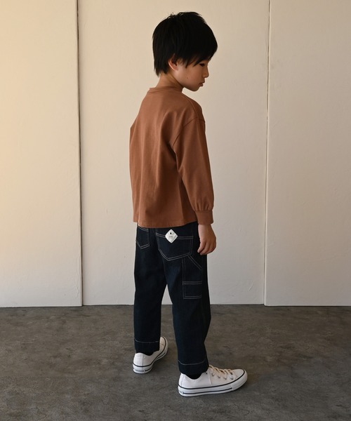 ZERO standerd（ゼロスタンダード）の「ゼロスタンダード ビッグロングTシャツ（Tシャツ/カットソー・キッズ・ピンク/ブラック/チャコールグレー/ブラウン/サンドベージュ・100cm/130cm/95cm/150cm/80ｃｍ/110cm/140cm/90cm/160cm/120cm）」の16枚目の写真