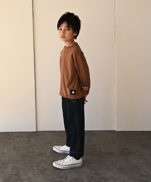 ZERO standerd（ゼロスタンダード）の「ゼロスタンダード ビッグロングTシャツ（Tシャツ/カットソー・キッズ・ピンク/ブラック/チャコールグレー/ブラウン/サンドベージュ・100cm/130cm/95cm/150cm/80ｃｍ/110cm/140cm/90cm/160cm/120cm）」の17枚目の写真