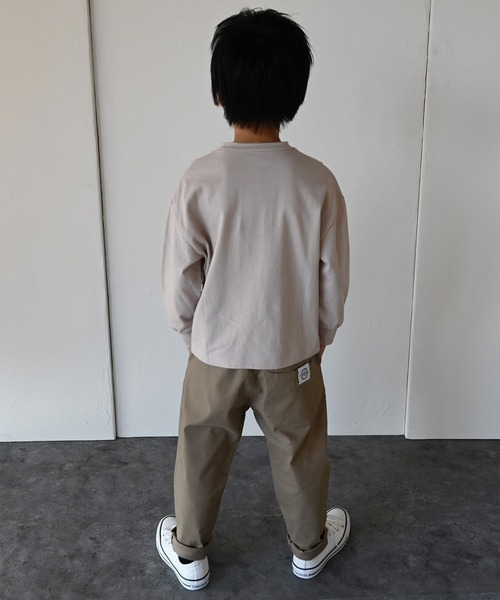 ZERO standerd（ゼロスタンダード）の「ゼロスタンダード ビッグロングTシャツ（Tシャツ/カットソー・キッズ・ピンク/ブラック/チャコールグレー/ブラウン/サンドベージュ・100cm/130cm/95cm/150cm/80ｃｍ/110cm/140cm/90cm/160cm/120cm）」の12枚目の写真