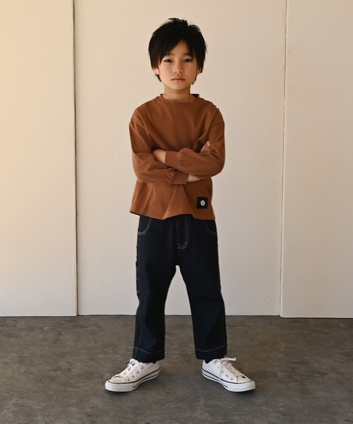 ZERO standerd（ゼロスタンダード）の「ゼロスタンダード ビッグロングTシャツ（Tシャツ/カットソー・キッズ・ピンク/ブラック/チャコールグレー/ブラウン/サンドベージュ・100cm/130cm/95cm/150cm/80ｃｍ/110cm/140cm/90cm/160cm/120cm）」の18枚目の写真