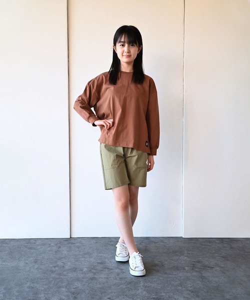 ZERO standerd（ゼロスタンダード）の「ゼロスタンダード ビッグロングTシャツ（Tシャツ/カットソー・キッズ・ピンク/ブラック/チャコールグレー/ブラウン/サンドベージュ・100cm/130cm/95cm/150cm/80ｃｍ/110cm/140cm/90cm/160cm/120cm）」の8枚目の写真