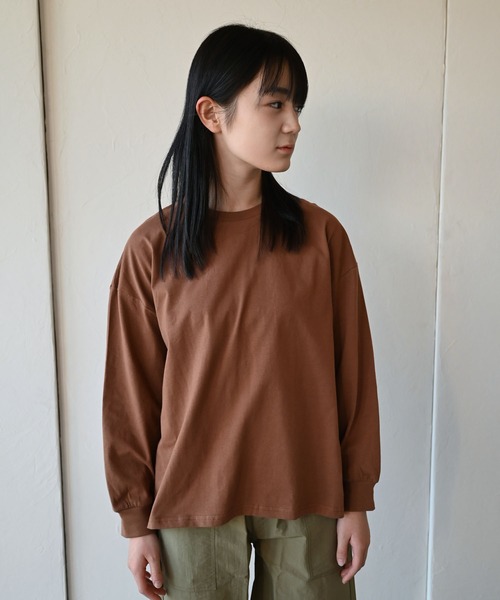 ZERO standerd（ゼロスタンダード）の「ゼロスタンダード ビッグロングTシャツ（Tシャツ/カットソー・キッズ・ピンク/ブラック/チャコールグレー/ブラウン/サンドベージュ・100cm/130cm/95cm/150cm/80ｃｍ/110cm/140cm/90cm/160cm/120cm）」の6枚目の写真