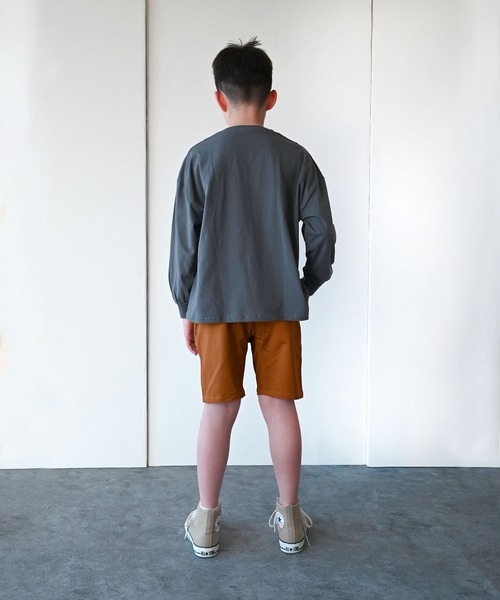 ZERO standerd（ゼロスタンダード）の「ゼロスタンダード ビッグロングTシャツ（Tシャツ/カットソー・キッズ・ピンク/ブラック/チャコールグレー/ブラウン/サンドベージュ・100cm/130cm/95cm/150cm/80ｃｍ/110cm/140cm/90cm/160cm/120cm）」の19枚目の写真