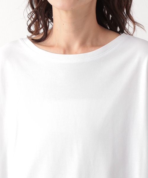 LEPSIM(レプシィム)の「ワイドドレープロンT 895814(Tシャツ/カットソー・レディース・チャコールグレー/オフホワイト/オリーブ/モカ・FREE)」の12枚目の写真