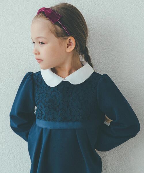 green label relaxing（グリーンレーベルリラクシング）の「リップル襟付き ワンピース（ワンピース・キッズ・ネイビー・115/135/125）」の6枚目の写真