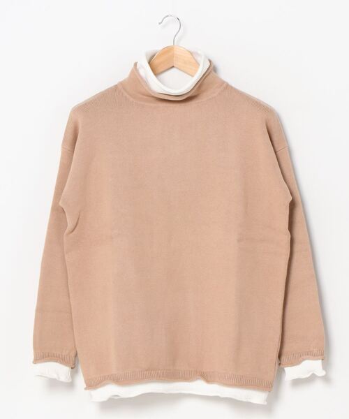 rehacer(レアセル)の「rehacer : Over Size Fake Layerd Knit / オーバーサイズ フェイク レイヤード ニット(ニット/セーター・メンズ・ブラック/ベージュ・MEDIUM/LARGE)」の11枚目の写真