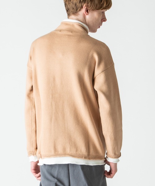 rehacer(レアセル)の「rehacer : Over Size Fake Layerd Knit / オーバーサイズ フェイク レイヤード ニット(ニット/セーター・メンズ・ブラック/ベージュ・MEDIUM/LARGE)」の9枚目の写真