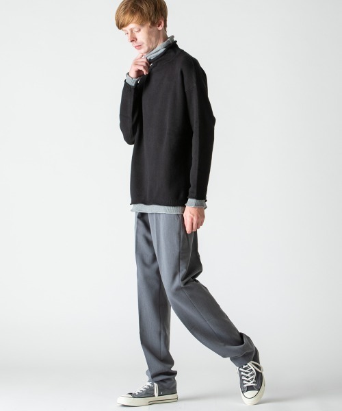rehacer(レアセル)の「rehacer : Over Size Fake Layerd Knit / オーバーサイズ フェイク レイヤード ニット(ニット/セーター・メンズ・ブラック/ベージュ・MEDIUM/LARGE)」の14枚目の写真