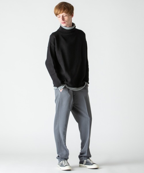 rehacer(レアセル)の「rehacer : Over Size Fake Layerd Knit / オーバーサイズ フェイク レイヤード ニット(ニット/セーター・メンズ・ブラック/ベージュ・MEDIUM/LARGE)」の13枚目の写真