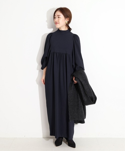 VERMEIL par iena バックサテンペプラムブラウス ネイビー パール 秋半額SALE対象】 日本製 ブラウス バックペプラムブラウス