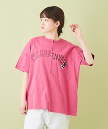 CUBE SUGAR（キューブシュガー）の「天竺オーガニックコットンリメイク風切替クルーネック（Tシャツ/カットソー）」