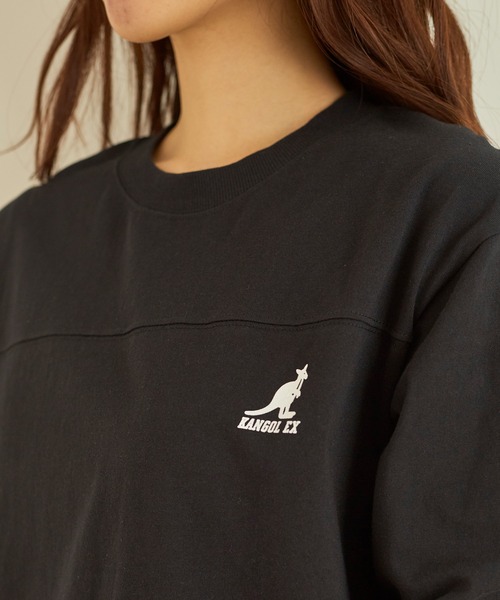 KANGOL EXTRA COMFORT（カンゴールエクストラコンフォート）の「バックプリントロゴ　ロングTシャツ（Tシャツ/カットソー・レディース・ライトベージュ/クリーム/ブラック/オフホワイト・M/L/LL）」の15枚目の写真