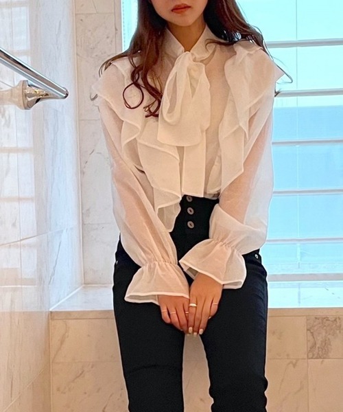 Heather(ヘザー)の「あいねねアソートリボンブラウス 940034(シャツ/ブラウス・レディース・ホワイト/ブラック/ベージュ系その他・FREE)」の21枚目の写真