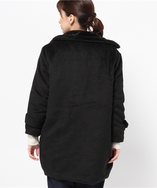WEGO（ウィゴー）の「WEGO/ファーカラーチェスターコート（チェスターコート・レディース・ブラック/ベージュ・FREE）」の9枚目の写真