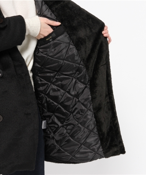 WEGO（ウィゴー）の「WEGO/ファーカラーチェスターコート（チェスターコート・レディース・ブラック/ベージュ・FREE）」の5枚目の写真