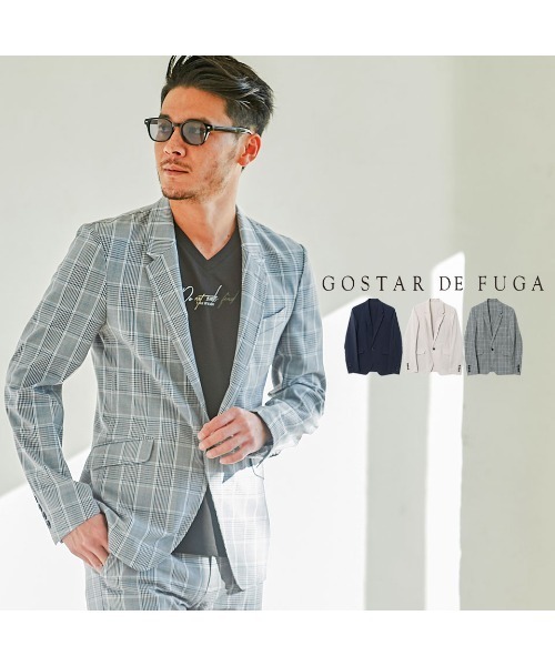 GOSTAR DE FUGA（ゴスタール ジフーガ）の「『GOSTAR DE FUGA』リネンライクポリエステルテーラードジャケット（テーラードジャケット・メンズ・ベージュ/ネイビー/A・M/L/XL）」の4枚目の写真