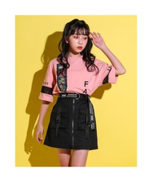 ZIDDY（ジディ）の「ZIDDY/【ニコ☆プチ掲載】ロゴベルト ポケット付き ファスナー スカパン（その他パンツ）」