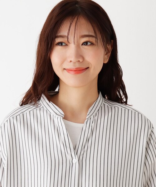 SHOO・LA・RUE（シューラルー）の「◆セルロースバンドカラーワンピース（ワンピース・レディース・カーキ/サンドベージュ/ブラック系2/ネイビー系2・02/03/04/05）」の8枚目の写真