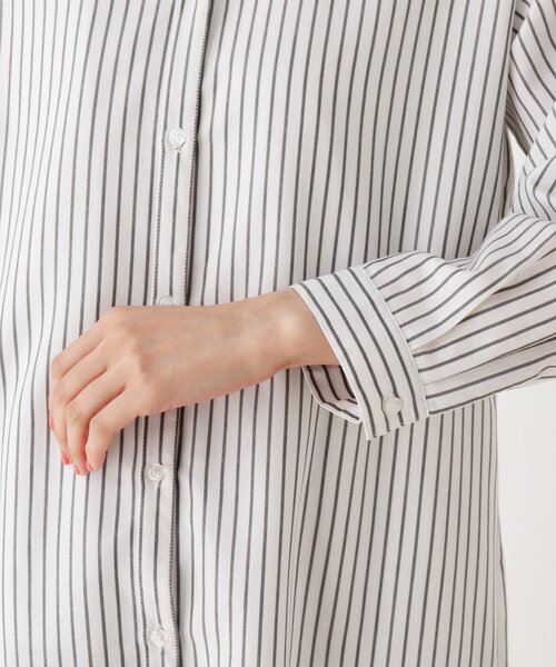 SHOO・LA・RUE（シューラルー）の「◆セルロースバンドカラーワンピース（ワンピース・レディース・カーキ/サンドベージュ/ブラック系2/ネイビー系2・02/03/04/05）」の9枚目の写真