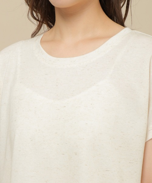 ikka（イッカ）の「リネン混バックシャンT（Tシャツ/カットソー・レディース・チャコールグレー/スカイブルー/ブラウン/オフホワイト・M/L）」の10枚目の写真
