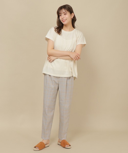 ikka（イッカ）の「リネン混バックシャンT（Tシャツ/カットソー・レディース・チャコールグレー/スカイブルー/ブラウン/オフホワイト・M/L）」の8枚目の写真