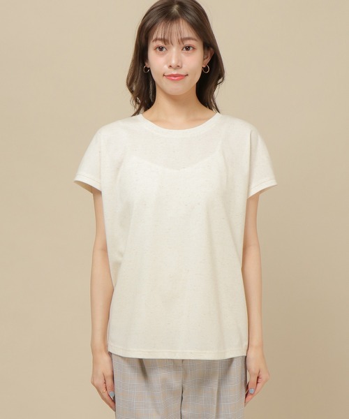 ikka（イッカ）の「リネン混バックシャンT（Tシャツ/カットソー・レディース・チャコールグレー/スカイブルー/ブラウン/オフホワイト・M/L）」の13枚目の写真