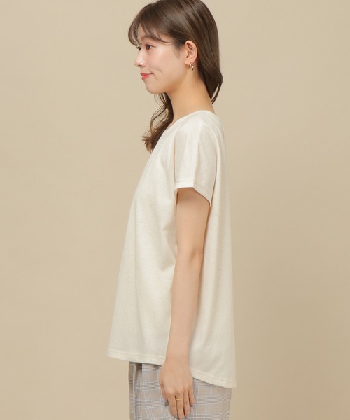 ikka（イッカ）の「リネン混バックシャンT（Tシャツ/カットソー・レディース・チャコールグレー/スカイブルー/ブラウン/オフホワイト・M/L）」の15枚目の写真