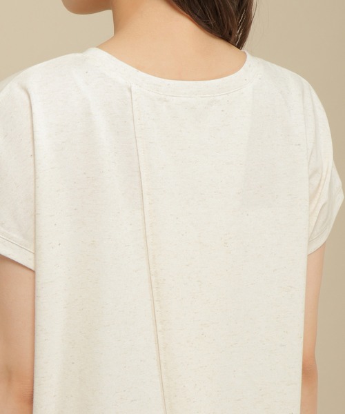 ikka（イッカ）の「リネン混バックシャンT（Tシャツ/カットソー・レディース・チャコールグレー/スカイブルー/ブラウン/オフホワイト・M/L）」の9枚目の写真