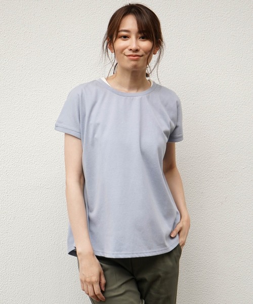 ikka（イッカ）の「リネン混バックシャンT（Tシャツ/カットソー・レディース・チャコールグレー/スカイブルー/ブラウン/オフホワイト・M/L）」の17枚目の写真