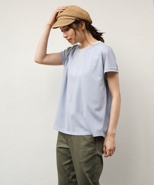 ikka（イッカ）の「リネン混バックシャンT（Tシャツ/カットソー・レディース・チャコールグレー/スカイブルー/ブラウン/オフホワイト・M/L）」の18枚目の写真