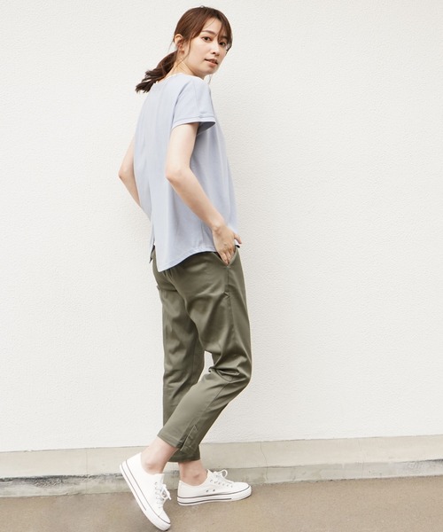 ikka（イッカ）の「リネン混バックシャンT（Tシャツ/カットソー・レディース・チャコールグレー/スカイブルー/ブラウン/オフホワイト・M/L）」の19枚目の写真