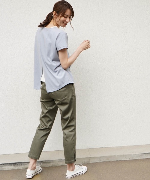 ikka（イッカ）の「リネン混バックシャンT（Tシャツ/カットソー・レディース・チャコールグレー/スカイブルー/ブラウン/オフホワイト・M/L）」の20枚目の写真