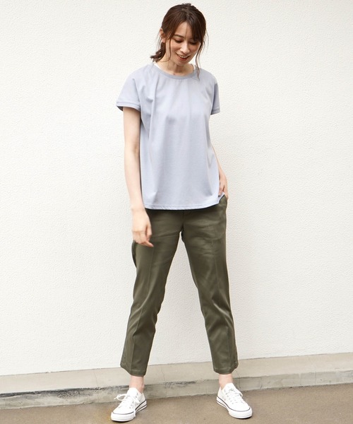 ikka（イッカ）の「リネン混バックシャンT（Tシャツ/カットソー・レディース・チャコールグレー/スカイブルー/ブラウン/オフホワイト・M/L）」の21枚目の写真