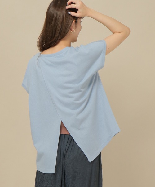 ikka（イッカ）の「リネン混バックシャンT（Tシャツ/カットソー・レディース・チャコールグレー/スカイブルー/ブラウン/オフホワイト・M/L）」の16枚目の写真
